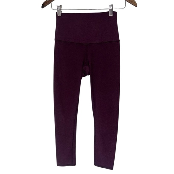 Lululemon Wunder Under Crop II *Cotton (Roll Down)Heathered Bordeaux Drama-Size4 - Picture 8 of 15